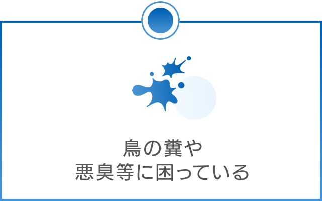 鳥の糞や悪臭等に困っている